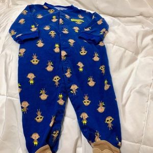 Monkey Footies Pajamas button up